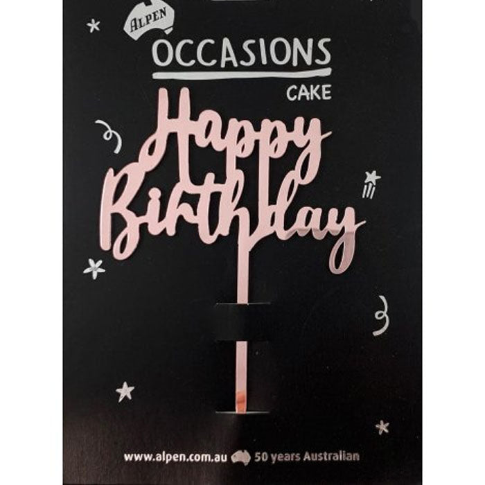 Happy Birthday Cake Topper | The French Kitchen Castle Hill | Rose Gold