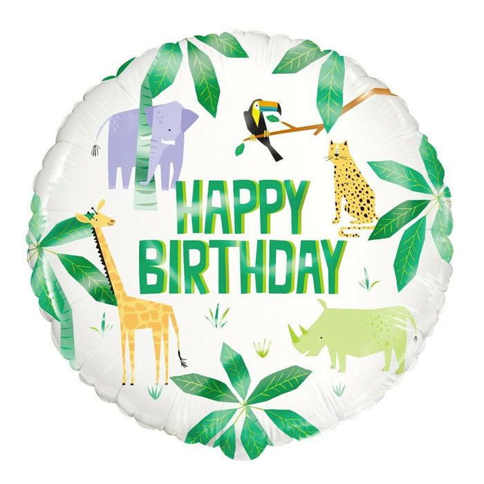 Animal Safari "Happy Birthday" | 18" Foil Balloon