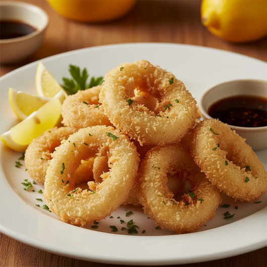 Seafrost Tempura Battered Squid Rings – 1kg
Crispy, golden-battered squid rings ready to cook from frozen. Perfect as a crunchy snack, appetizer or seafood side, these tender squid rings deliver great texture and flavour with minimal prep — just fry or bake until perfectly crisp. Ideal for foodservice or home-style serving.