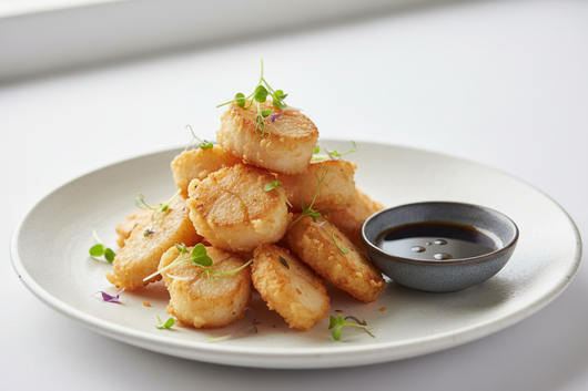 Seafrost Tempura Scallops – 1kg (Frozen)

Light, crispy and delicately flavoured, Seafrost Tempura Scallops offer a premium seafood experience that’s effortlessly convenient. Each tender scallop is coated in an airy tempura batter that fries to a golden, restaurant-style crunch—perfect for entertaining, snacking, or elevating everyday meals.

Features & Benefits:

Premium Scallops: Sweet, tender scallops selected for quality and consistency.

Light Tempura Batter: Crispy, airy coating for a Japanese-ins