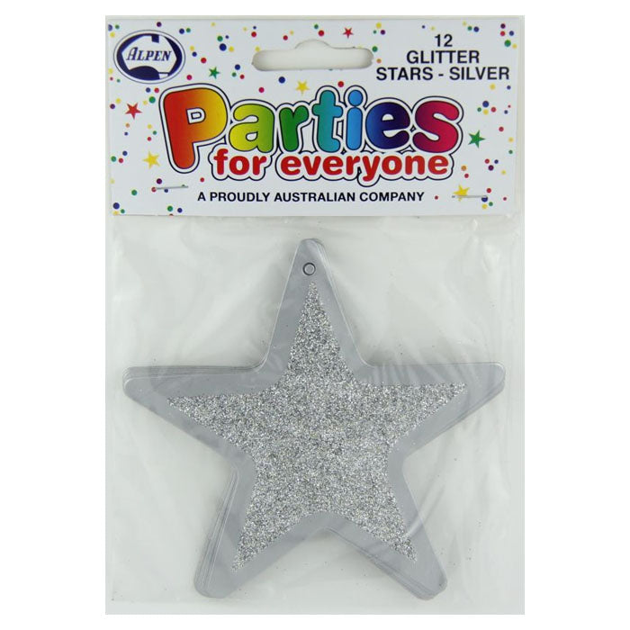 Glitter Stars 12pk - Gold or Silver