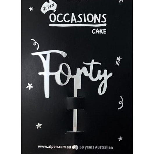 Forty cake topper | The French Kitchen Castle Hill