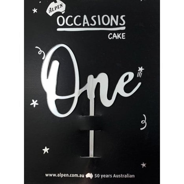 Acrylic Cake Topper | The French Kitchen Castle Hill | Silver One