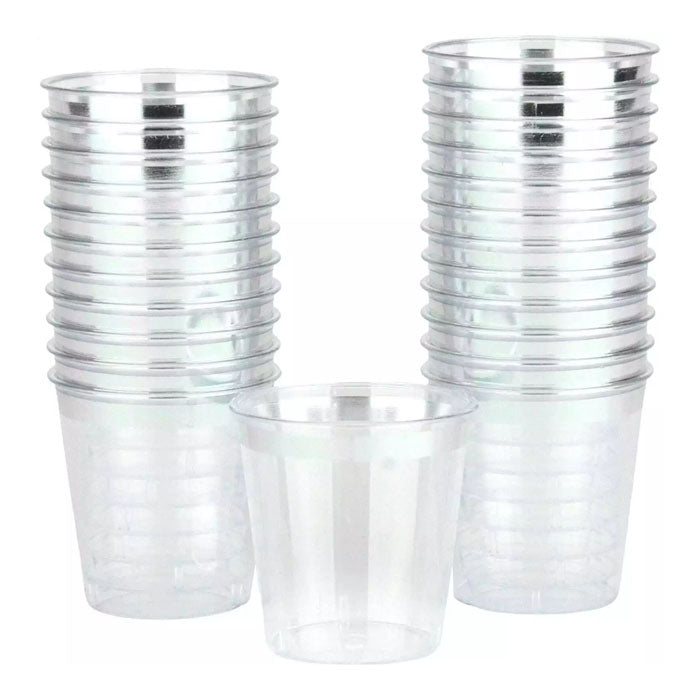 Silver Trim shot glasses 24pk 25ml