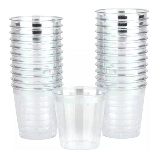 Silver Trim shot glasses 24pk 25ml