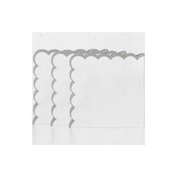 Assemble Napkins Silver trim scalloped 20pk