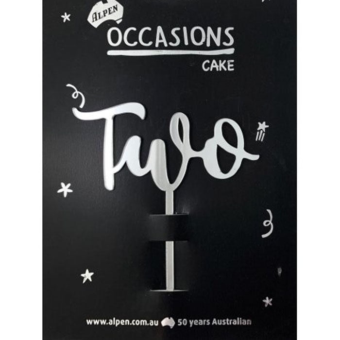 Cake Topper Two Silver | The French Kitchen Castle Hill 