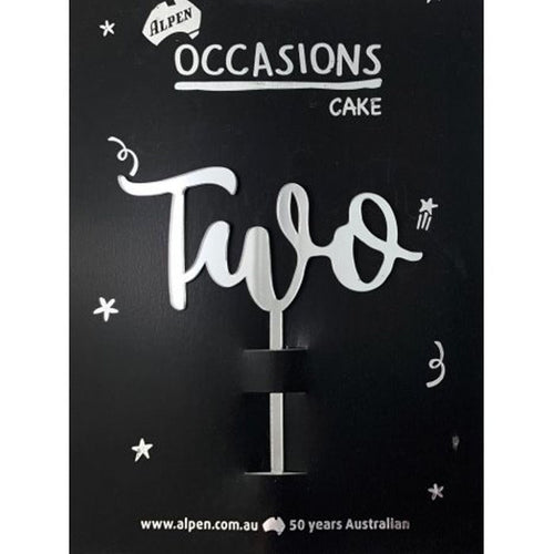 Cake Topper Two Silver | The French Kitchen Castle Hill 