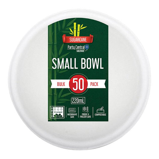 White Sugarcane Bagasse Small Snack Bowls – 220mL 50pk