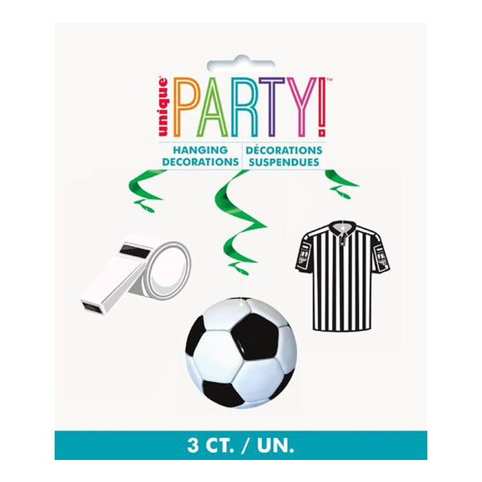 3D Soccer Hanging Swirls 3pk