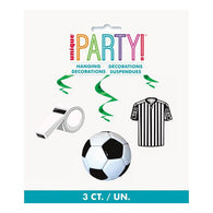 3D Soccer Hanging Swirls 3pk