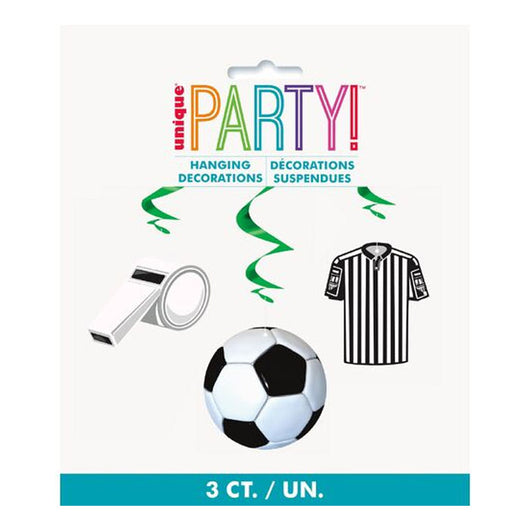 3D Soccer Hanging Swirls 3pk