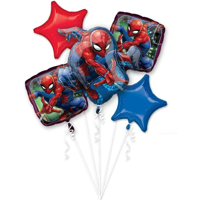 Spiderman Balloon Bouquet 5pk