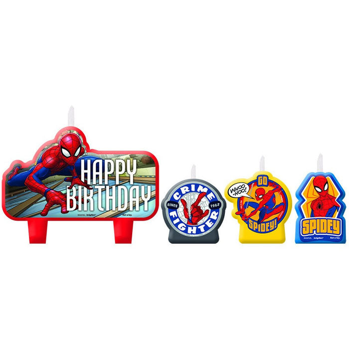 Spiderman Candles 4pk