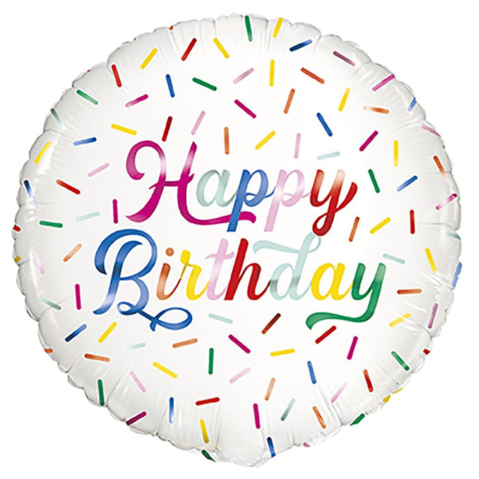 Pink Sprinkles Happy Birthday Foil Balloon – 45cm (18")