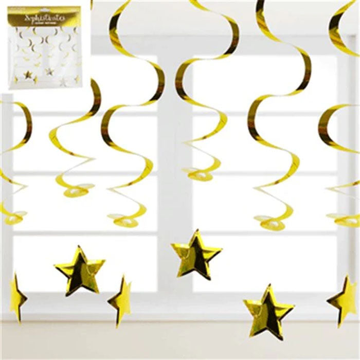 Gold Star Hanging Decorations