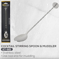 Cocktail Stirring Spoon & Muddler | 25.5cm