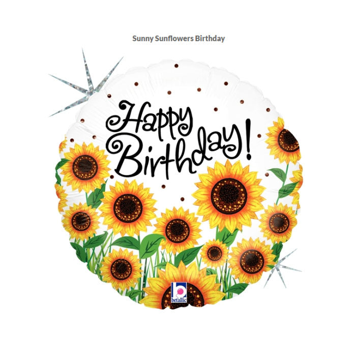 Sunflowers Happy Birthday Foil Balloon – 45cm