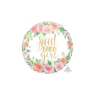 Sweet Baby Girl Floral Foil Balloon – 45cm