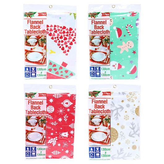 Table cloth Flannel Back Christmas  130cmx 130cm