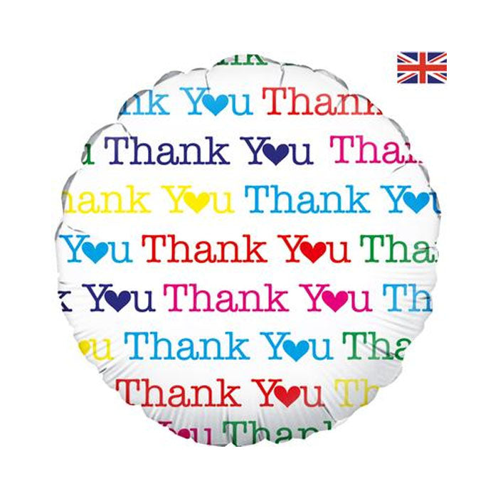 Alpen- 18" Multicolour Thank You Foil Balloon