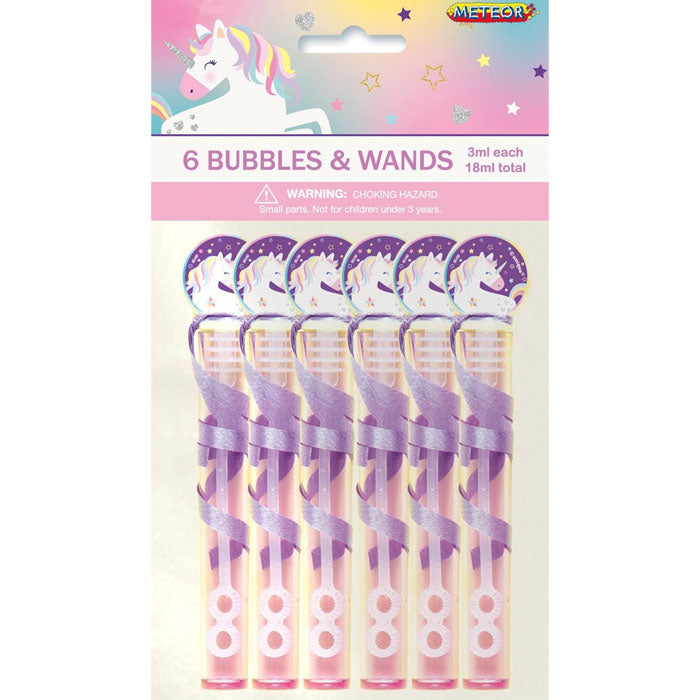 Unicorn Bubble Wand 6pk