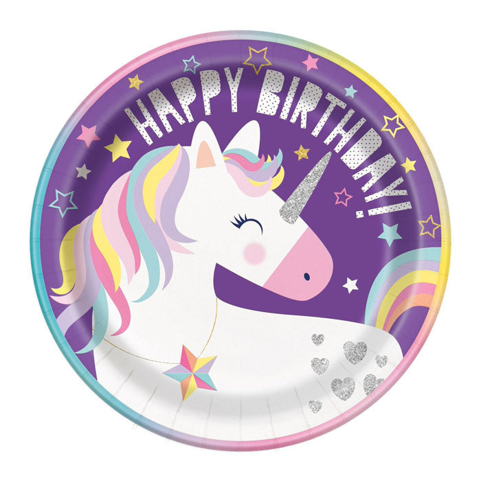 Unicorn Plates 9" 8pk