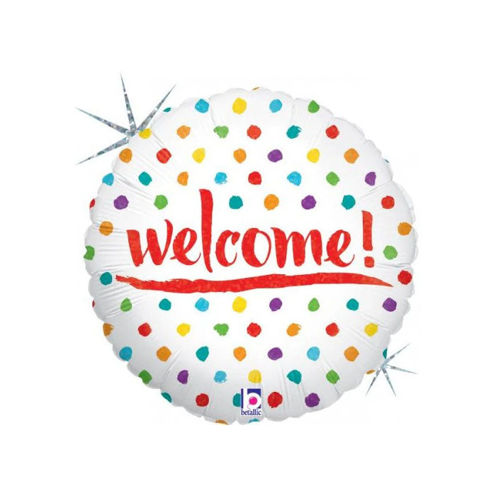 18" Welcome Dots Foil Balloon 45cm