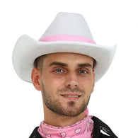 White Cowboy Hat w/ Pink Bandana | The French Kitchen Castle Hill