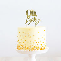 Metal Cake Toppers | Gold Oh Baby | Cake & Candle | The French Kitchen Castle Hill