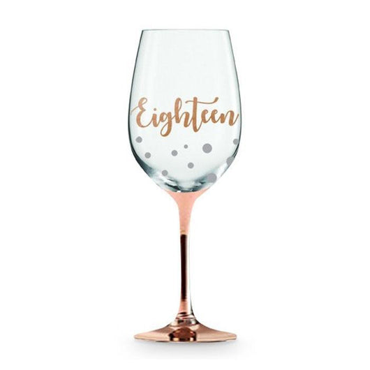 18th Rose Gold Gift Wine Glass | The French Kitchen Castle Hill