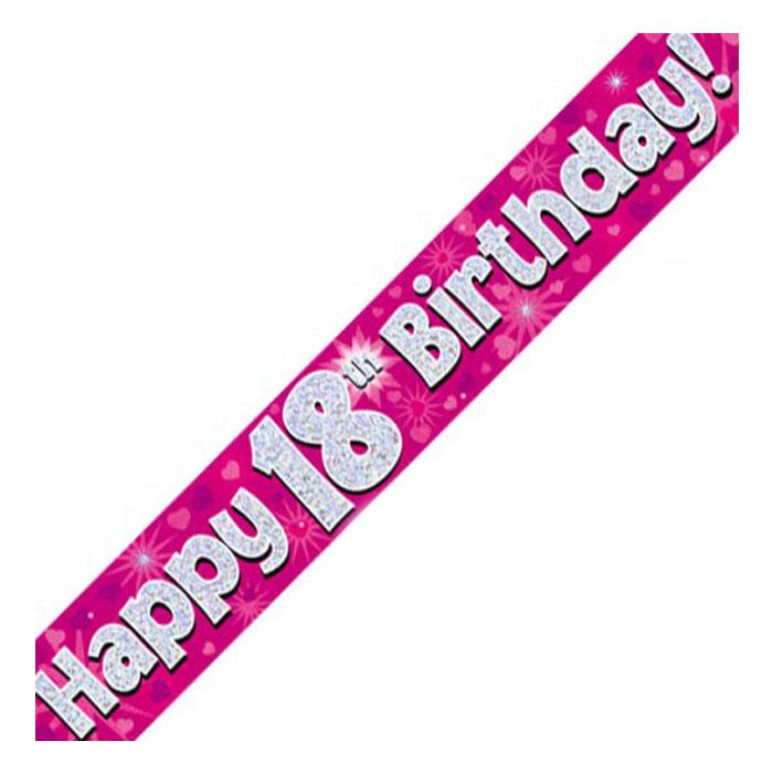 Holographic Party Banners | Pink