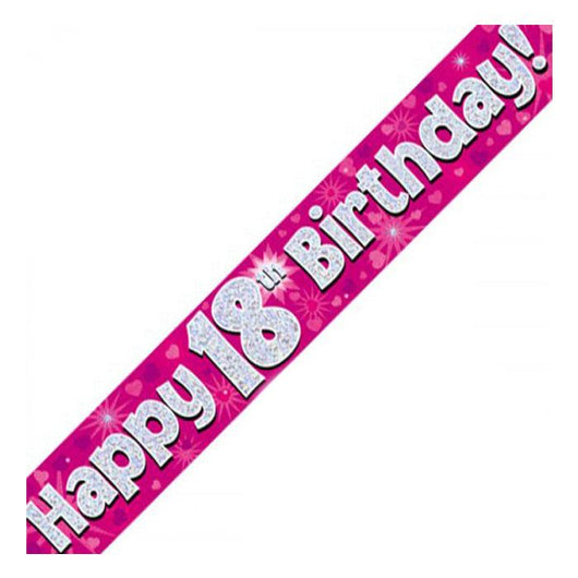 Holographic Party Banners | Pink