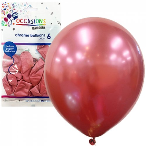 30cm Latex Balloons | Chrome Pack 25 Pink | Alpen | The French Kitchen Castle Hill