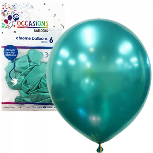 30cm Latex Balloons | Chrome Pack 25 Green | Alpen | The French Kitchen Castle Hill