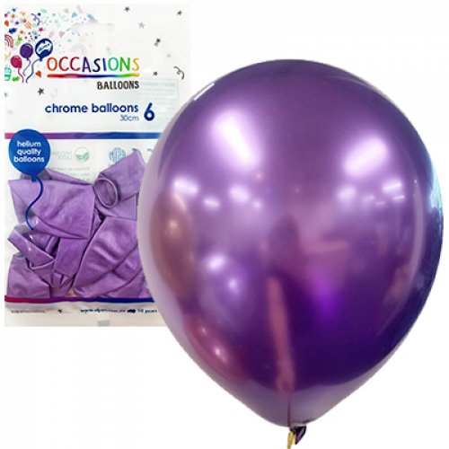 30cm Latex Balloons | Chrome Pack 25 Purple | Alpen | The French Kitchen Castle Hill