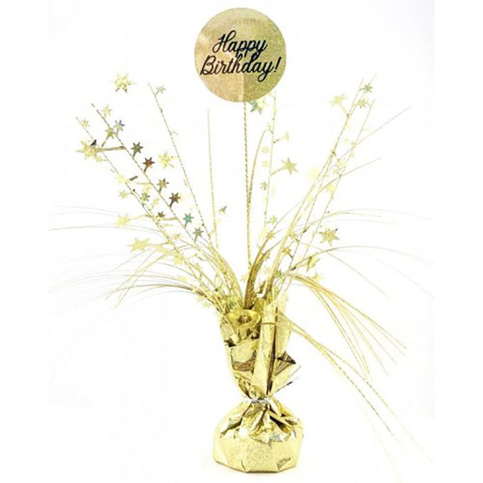 Gold Holographic Balloon Weight Centrepiece | Happy Birthday | The French Kitchen Castle Hill