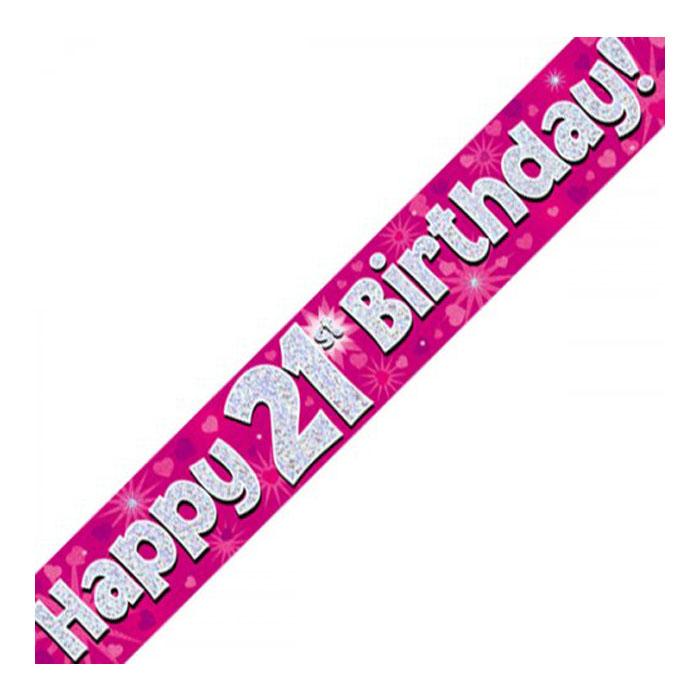 Holographic Party Banners | Pink
