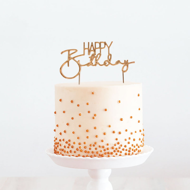 Happy Birthday Cake Topper White & Silver – A Little Whimsy