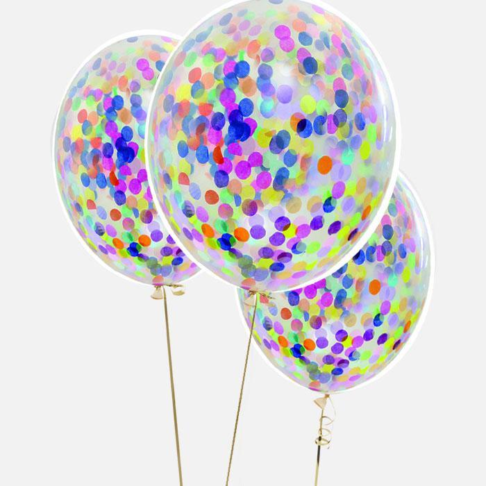 Rainbow Confetti Balloons