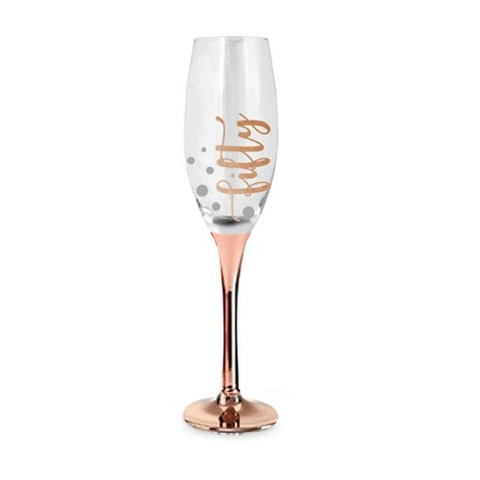 Champagne Gift Glass 50 | Rose Gold } The French Kitchen Castle Hill