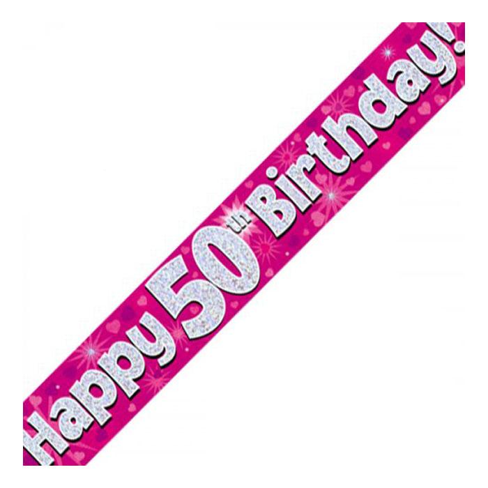 Holographic Party Banners | Pink