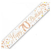 Holographic Party Banners | Rose Gold & White