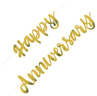 Gold Script Bunting | Happy Anniversary | The French Kitchen Castle Hill