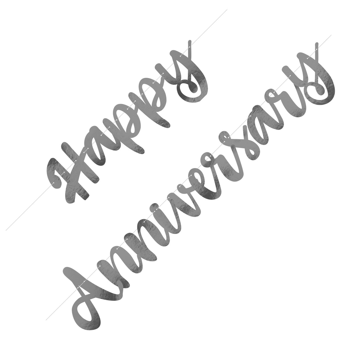Silver Script Bunting | Happy Anniversary | The French Kitchen Castle Hill