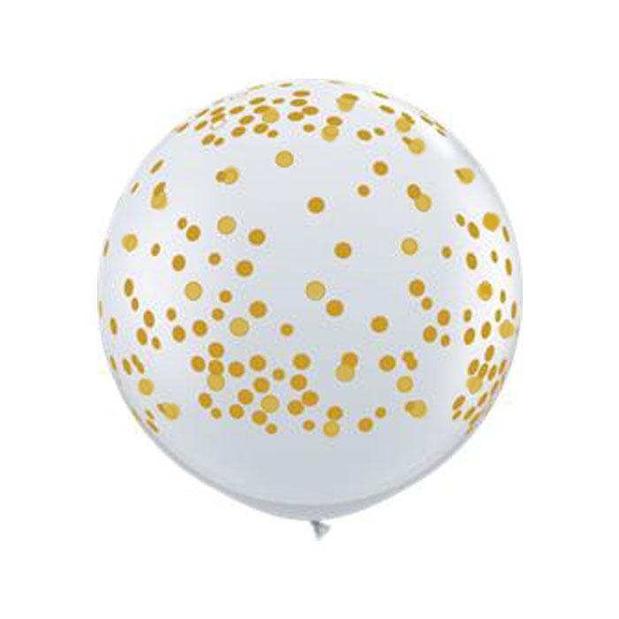 Patterned Gold Spotted Balloon | 90cm