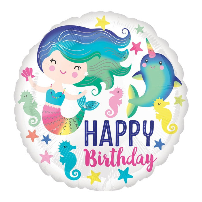 Mermaid Happy Birthday | Foil Balloon