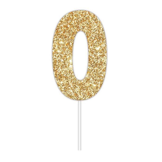 Glitter Numbers | Paper Cake Toppers | Gold 0 | Artwrap | The French Kitchen Castle Hill