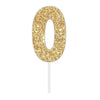 Gold Glitter Numbers | Paper Cake Toppers | 0-9
