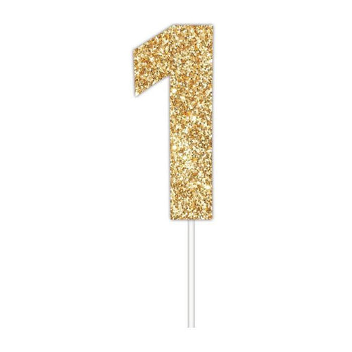 Glitter Numbers | Paper Cake Toppers | Gold 1 | Artwrap | The French Kitchen Castle Hill
